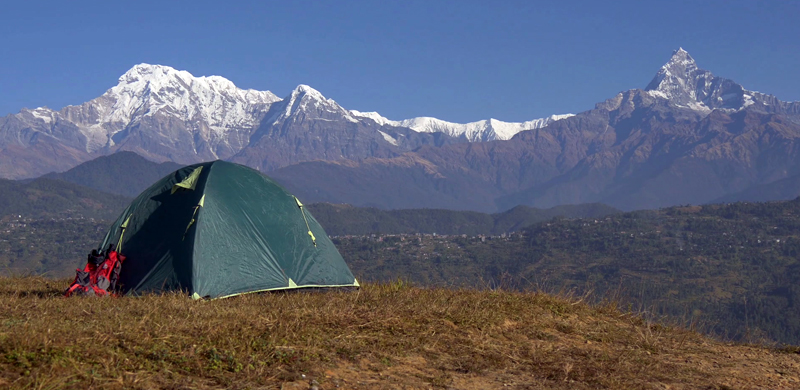 Friendly family camping trek