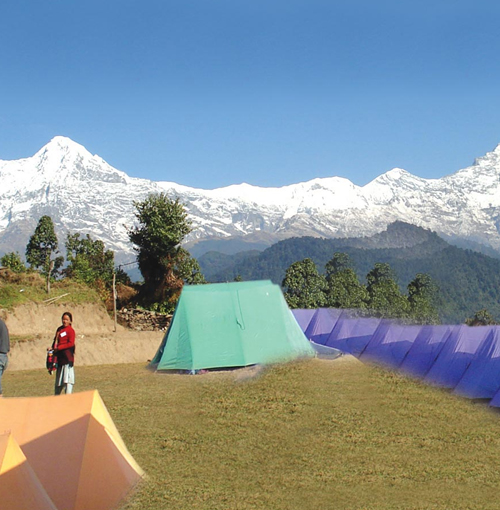 Friendly family camping trek